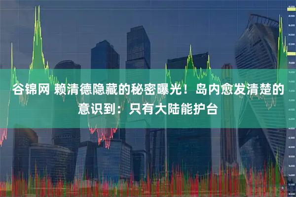 谷锦网 赖清德隐藏的秘密曝光！岛内愈发清楚的意识到：只有大陆能护台